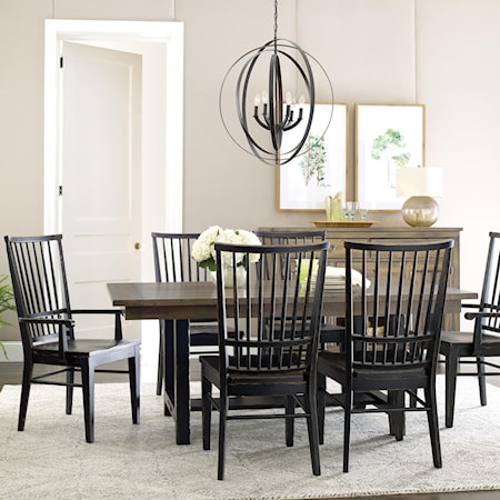 Dining Table and Chair Set for 6